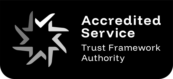 Trust Framework Authority Mark in Landscape, Black