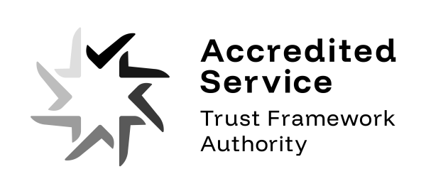 Trust Framework Authority Mark in Landscape, White