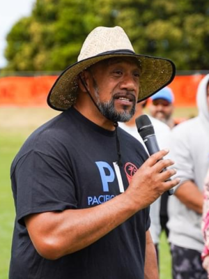 Ezra Schuster speaking at a mental health engagement event in Tauranga Moana