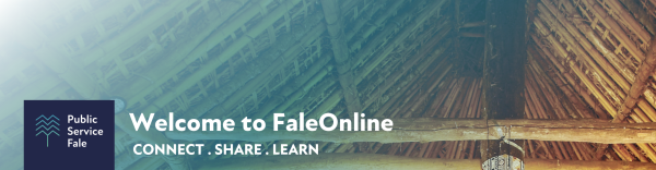 A screenshot of the Fale Online website banner, which has the logo, followed by Welcome to Fale Online. Underneath are the words: Connect. Share. Learn.