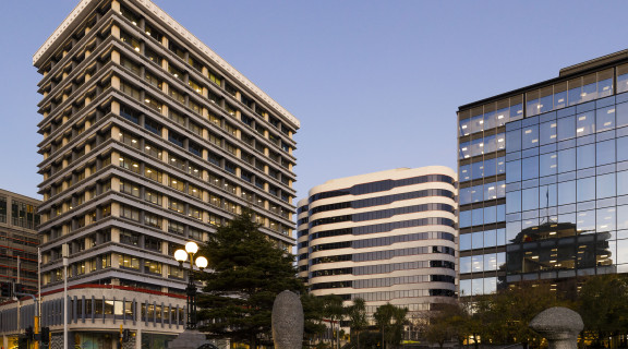 Group of high rise office buildings in central Wellington
