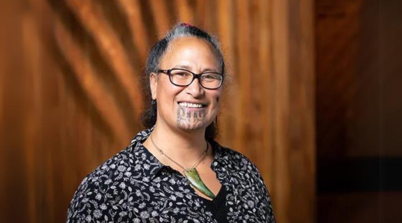 Anahera Morehu looking at the camera and smiling